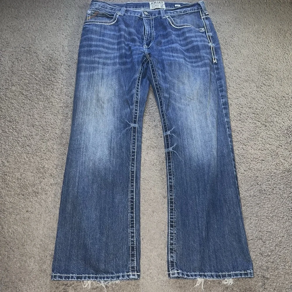 Ariat M4 Coltrane Durango Mens Relaxed Boot Cut Jeans 38x32 Blue Denim
